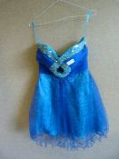 *Leopard Print Aqua Prom Dress Size:6