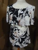 *Six Black & White Floral Tops (Various Sizes)