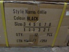 *Box of Twelve Pairs of Callie Black Prom Shoes (A