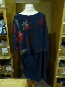 *Eight Dark Blue Floral Dresses (Various Sizes)