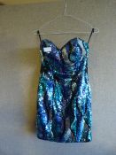 *Blue/Sequin Short Prom Dress Size:4