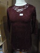 *Six Burgundy Short Dresses (Various Sizes)