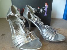 *Maria Silver Prom Shoes Size:8