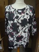 *Sixteen White & Black Floral Tops (Various Sizes)