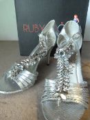 *Maria Silver Prom Shoes Size:3