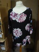 *Fifteen Black Floral Tops (Various Sizes)