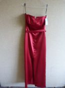 *Rush Claret Matt Satin Prom Dress Size:6