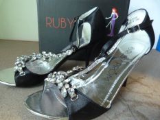 *Heidi Black Prom Shoes Size:4