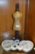 Miniature Tailors Dummy and Photo Frames