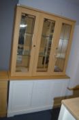 *Three Door Mirrored Back Glazed Unit over Cupboar