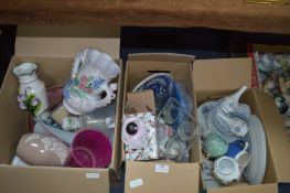 Three Boxes Containing Assorted Ceramics, Brasswar