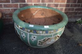 Large Green Glazed Decorative Garden Planter