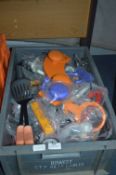 Plastic Crate of New Kitchen Utensils, etc.