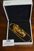Gold Coloured Brooch in the Form of a Leopard