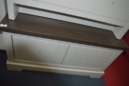 *TV Stand with Cupboard in Dark Oak & Grey Finish