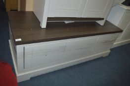 *TV Unit with Three Drawer in Light Grey & Dark Oa