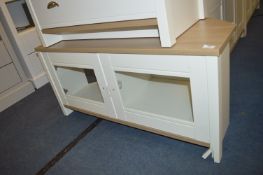 *Corner TV Unit with Glazed Doors in Light Oak & C