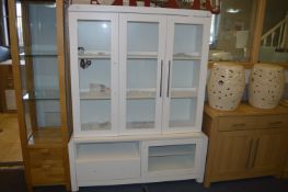 *White Three Door Glazed Unit over Media Unit