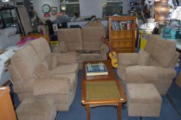 Four Piece Suite; Two Two Seat Sofas, One Easy Cha