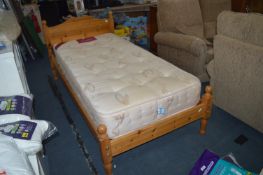 Pine Single Bed with Orthopedic Cumfilux Mattress
