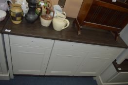 *Three Drawer Sideboard Unit in Dark Oak & Grey Fi