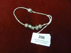 *Lovelinks Silver Bracelet with Five Glass Beads