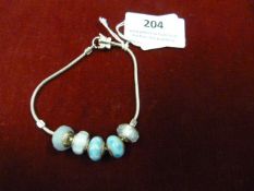 *Lovelinks Silver Bracelet with Five Glass Beads