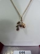 *Rose Gold Acorn Pendant on Diamond Cut Curb Chain