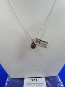 *Sterling 925 Silver Chain with Red Marcasite Tear