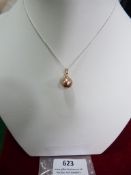 *Sterling 925 Silver Chain with Rose Gold and Pear