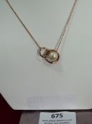 *Iridescent Pearl & Rose Gold Pendant
