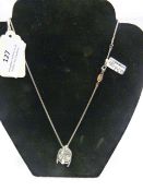 *Silver Chain with Amber & Silver 