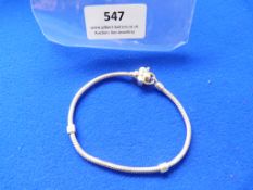 *Sterling 925 Silver Bracelet Chain with Floral Cl