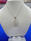 *Sterling 925 Silver Chain with Moonstone Pendant