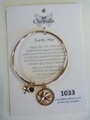 *Chrysalis 18ct Rose Gold Charmed Lucky Star Bangl