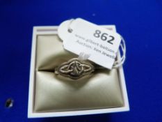 *Rennie Macintosh Sterling Silver Celtic Design Ring Size:57