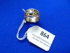 *Rennie Macintosh Sterling Silver Celtic Design Ring with Blue Stone