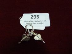 *Pair of Silver Love Heart Drop Earrings