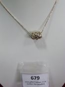 *Sterling 925 Silver Trellis Design Pendant on Fin