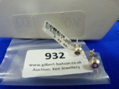 *Pair of Sterling 925 Silver & Amethyst Studs