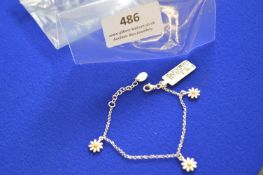 *Sterling 925 Silver & Gold Daisy Bracelet