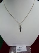 *Sterling 925 Silver Crucifix on Silver Curb Chain