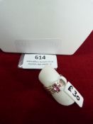 *Sterling 925 Silver Ring with Five Pink Stones an