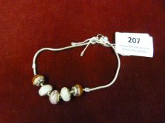 *Lovelinks Silver Bracelet with Five Glass Beads