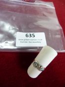 *Sterling 925 Silver Toe Ring with Blue Crystals