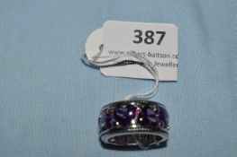 *Sterling Silver 925 Ring with Purple Heart Shaped