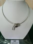 *Titanium Wire Five Thread Stripped Bead Pendant