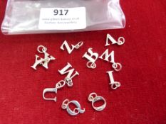 *Eleven Sterling 925 Silver Alphabet Pendants
