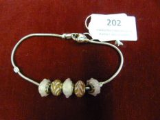 *Lovelinks Silver Bracelet with Five Glass Beads