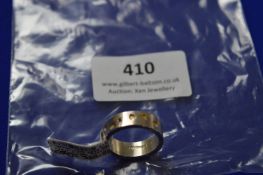 *Hallmarked Silver Ring with Gold Hearts and a Rub